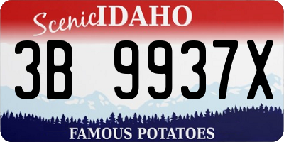 ID license plate 3B9937X