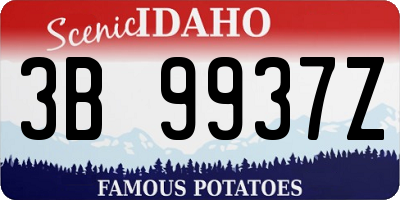 ID license plate 3B9937Z