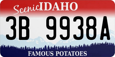 ID license plate 3B9938A