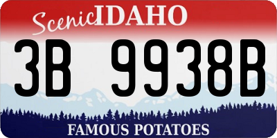 ID license plate 3B9938B