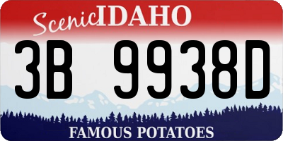 ID license plate 3B9938D