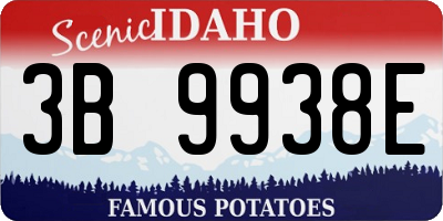 ID license plate 3B9938E