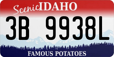 ID license plate 3B9938L