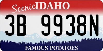 ID license plate 3B9938N