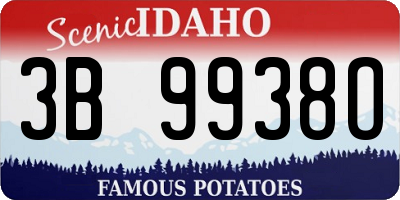 ID license plate 3B9938O