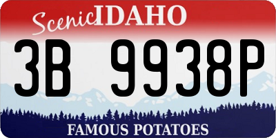 ID license plate 3B9938P