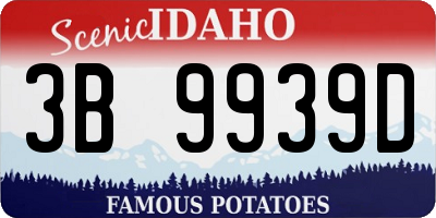 ID license plate 3B9939D