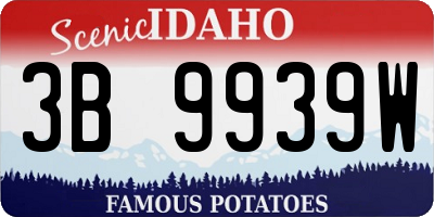 ID license plate 3B9939W