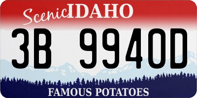 ID license plate 3B9940D