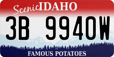 ID license plate 3B9940W