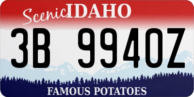 ID license plate 3B9940Z