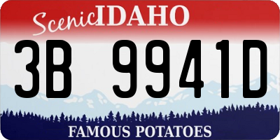 ID license plate 3B9941D