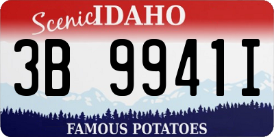 ID license plate 3B9941I