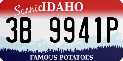 ID license plate 3B9941P