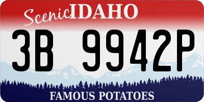 ID license plate 3B9942P
