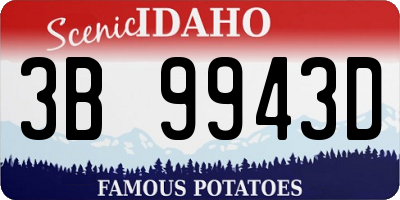 ID license plate 3B9943D