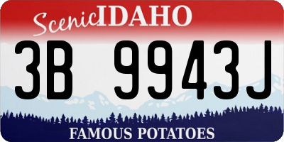 ID license plate 3B9943J