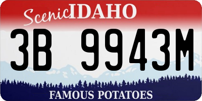 ID license plate 3B9943M