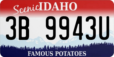 ID license plate 3B9943U