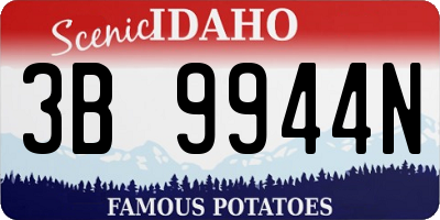 ID license plate 3B9944N