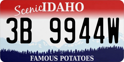 ID license plate 3B9944W