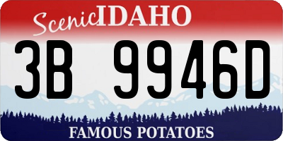 ID license plate 3B9946D