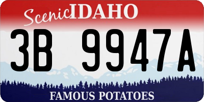 ID license plate 3B9947A