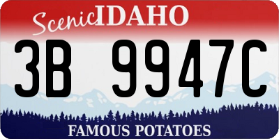 ID license plate 3B9947C