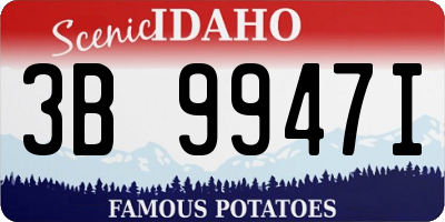 ID license plate 3B9947I