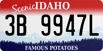 ID license plate 3B9947L