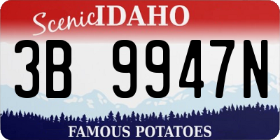 ID license plate 3B9947N