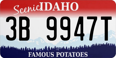 ID license plate 3B9947T