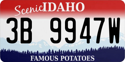 ID license plate 3B9947W