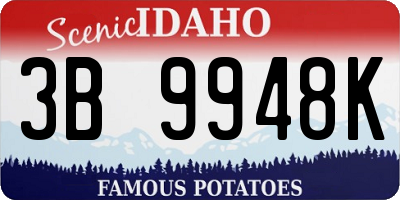 ID license plate 3B9948K
