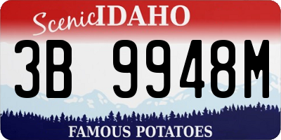 ID license plate 3B9948M