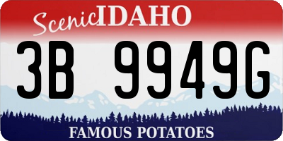 ID license plate 3B9949G