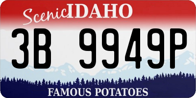 ID license plate 3B9949P