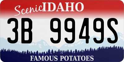 ID license plate 3B9949S