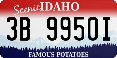ID license plate 3B9950I