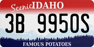 ID license plate 3B9950S