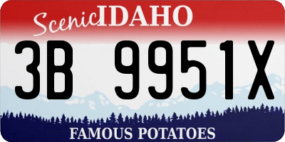 ID license plate 3B9951X