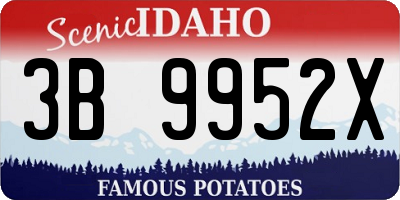 ID license plate 3B9952X