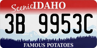 ID license plate 3B9953C