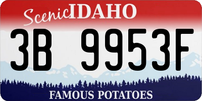 ID license plate 3B9953F