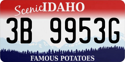 ID license plate 3B9953G