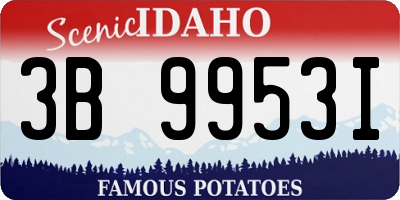 ID license plate 3B9953I