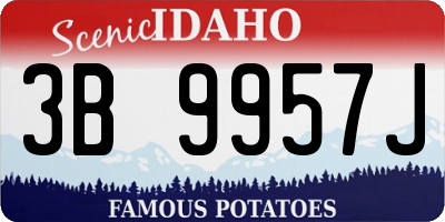 ID license plate 3B9957J