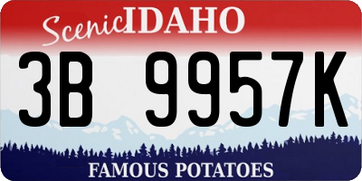ID license plate 3B9957K