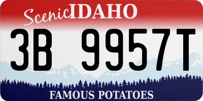 ID license plate 3B9957T
