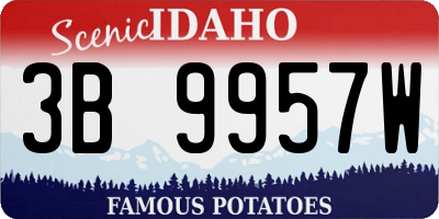 ID license plate 3B9957W